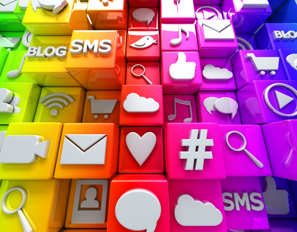 colourful icons relating to self storage digital marketing